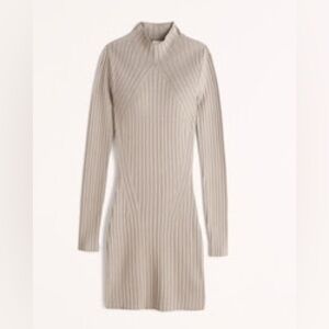 Abercrombie Women's Long-Sleeve Mockneck Mini Sweater Dress | Ribbed Knit Dress